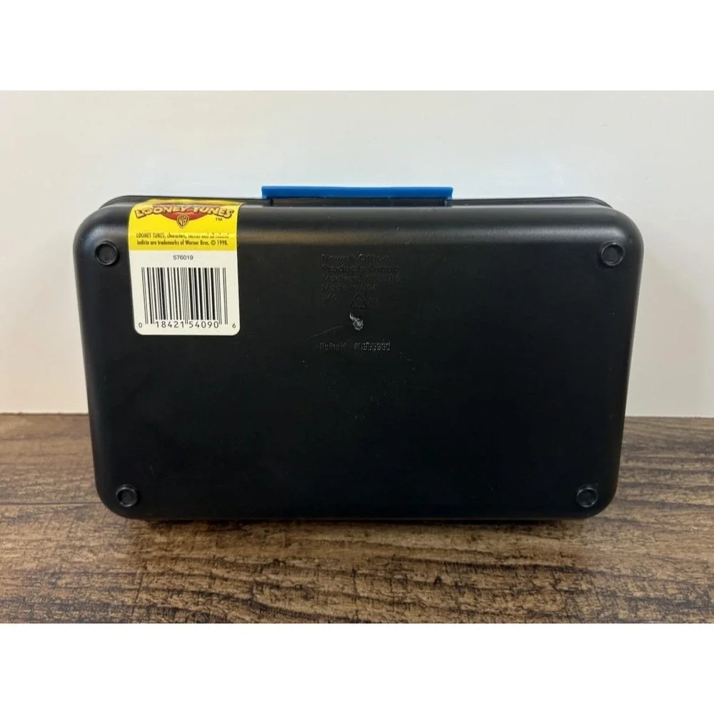 VTG Looney Tunes Taz Spacemaker Pencil Box Storage Case Blue Retro USA